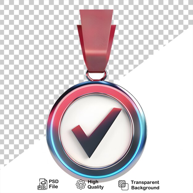 Une Médaille Avec Un Logo Rouge Et Bleu