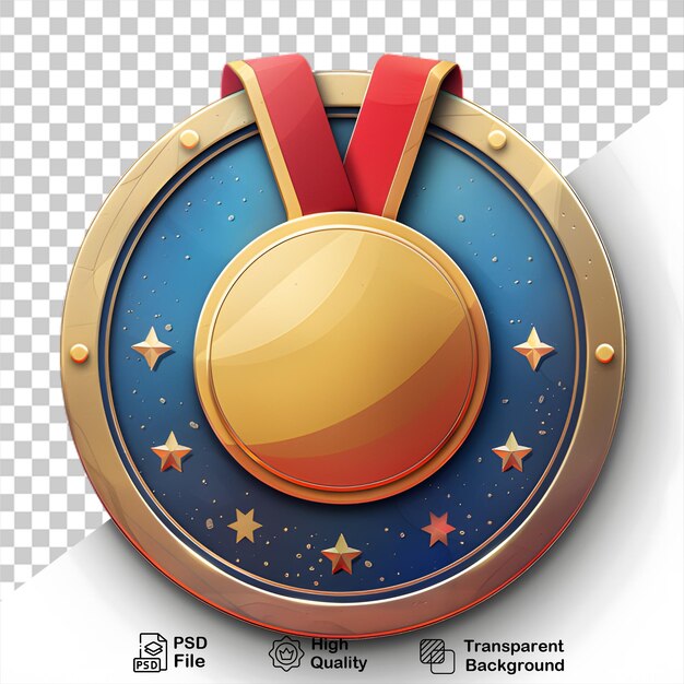 PSD médaille d'or avec fond transparent sans fond