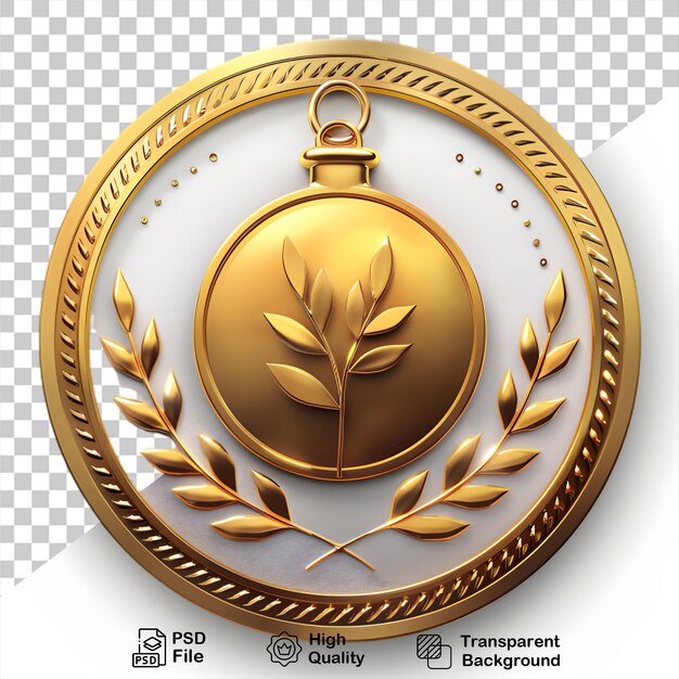 PSD médaille d'or avec fond transparent sans fond