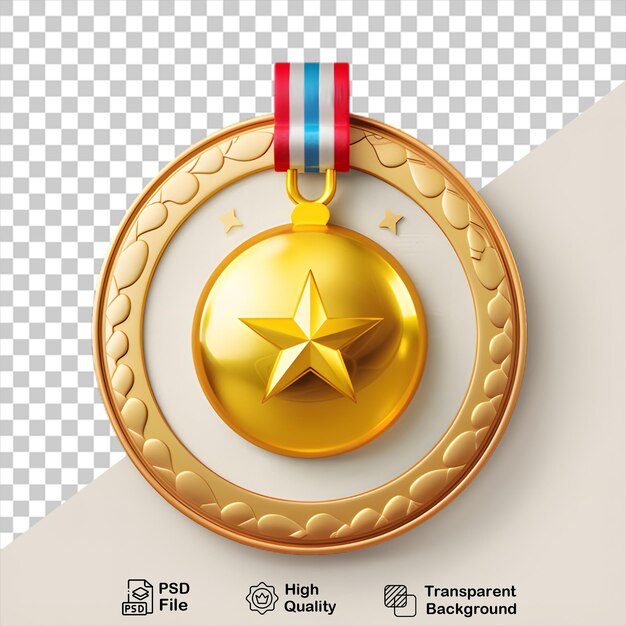 PSD médaille d'or avec fond transparent sans fond