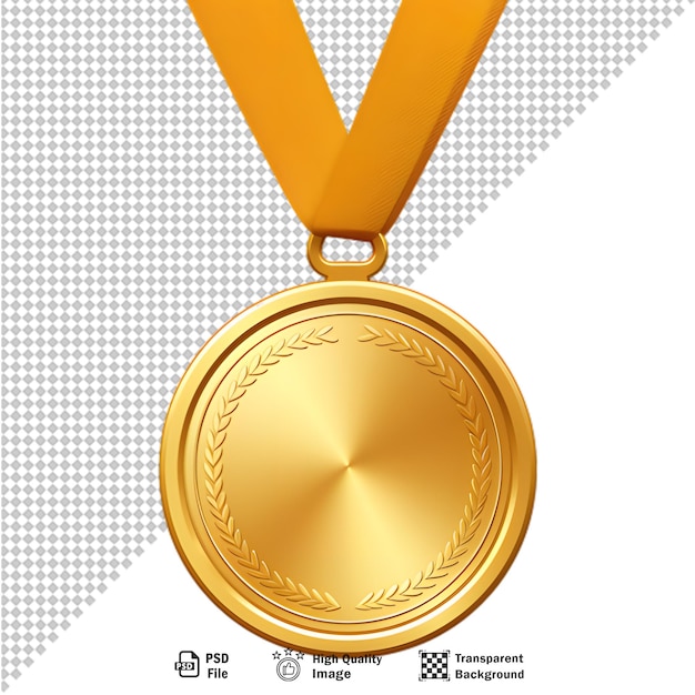 PSD médaille d'or sur fond transparent