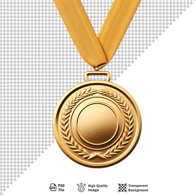 PSD médaille d'or isolée sur fond transparent