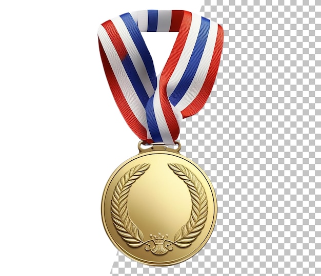 Une Médaille D'or Avec Un Ruban Qui Dit Jeux Olympiques.