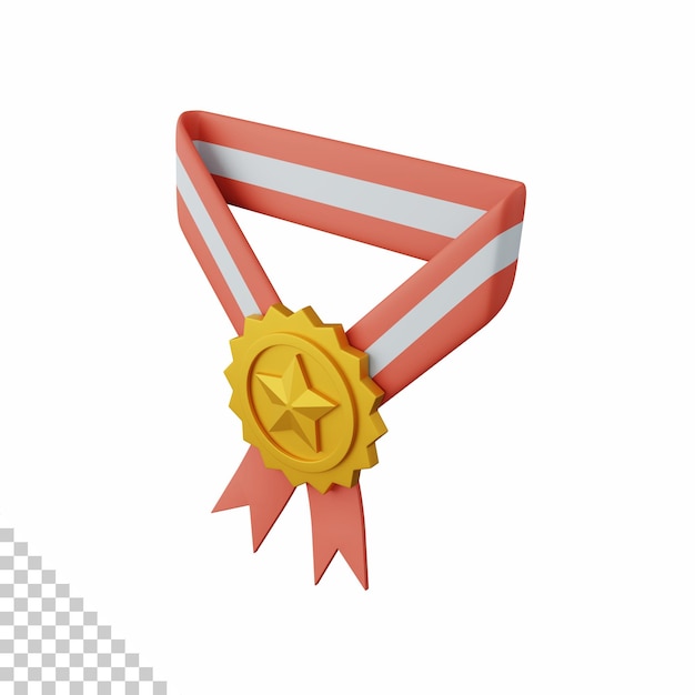 Médaille De Rendu 3d Isolée Utile Pour L'éducation, L'apprentissage Des Connaissances, L'école Et La Conception De Classe