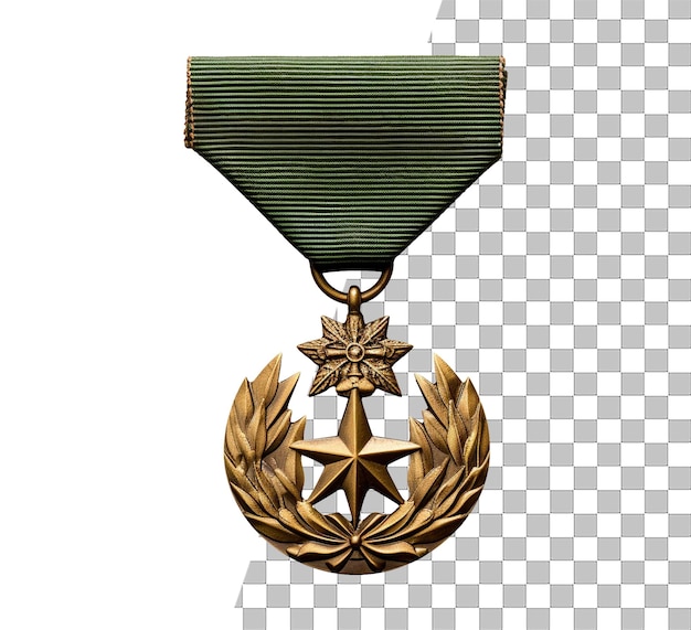 PSD médaille de soldat isolée insigne de mérite militaire objet avec fond transparent