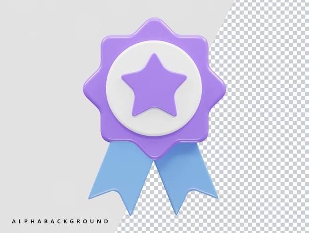 Medaille Textsymbol 3D-Rendering-Vektor transparent
