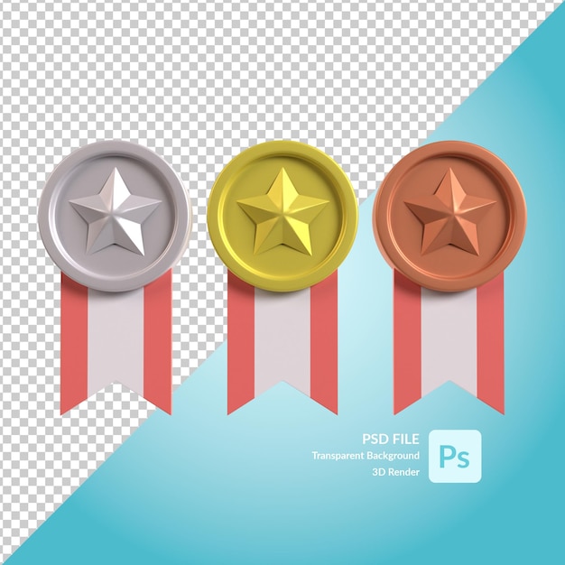 PSD médaillon rendu 3d illustration