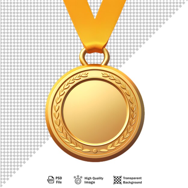 Medalha de 3d isolada em fundo transparente