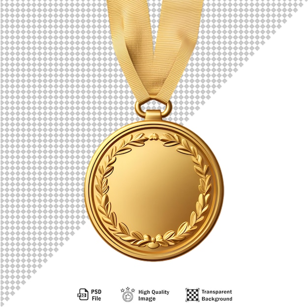 PSD medalha de 3d isolada em fundo transparente