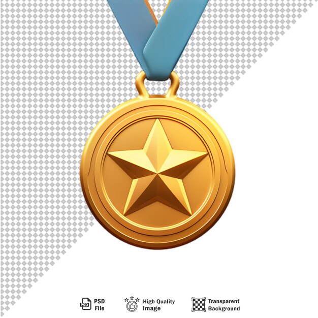 PSD medalha de 3d isolada em fundo transparente