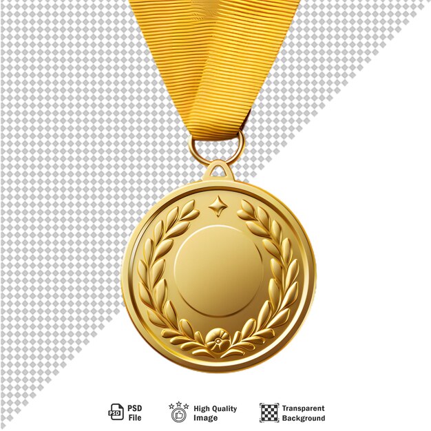 Medalha de 3d isolada em fundo transparente