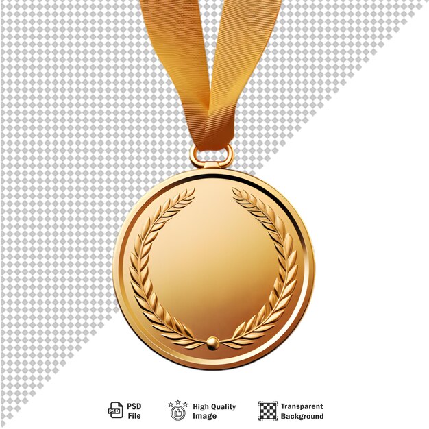 PSD medalha de 3d isolada em fundo transparente