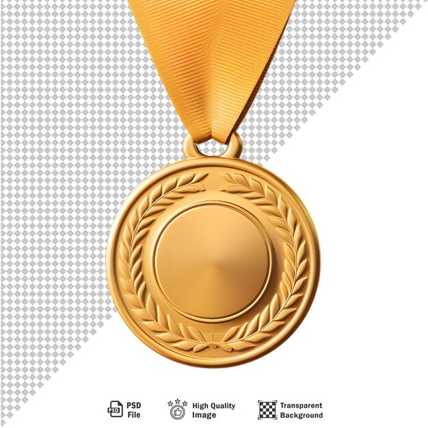 PSD medalha de 3d isolada em fundo transparente