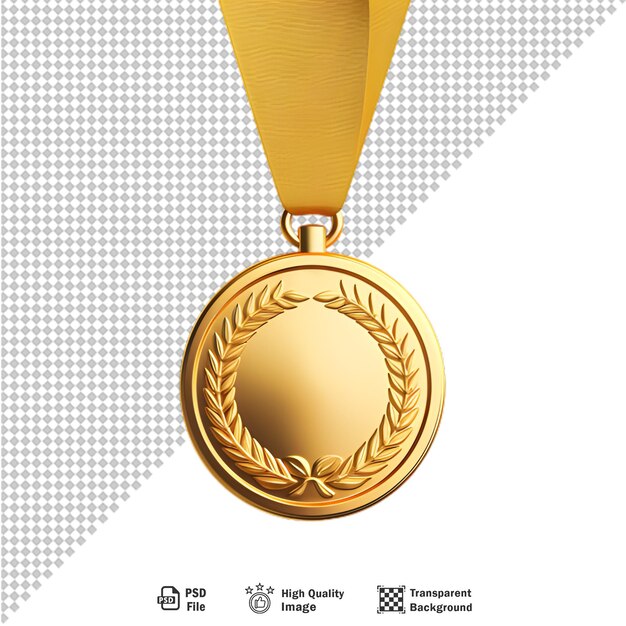 PSD medalha de 3d isolada em fundo transparente