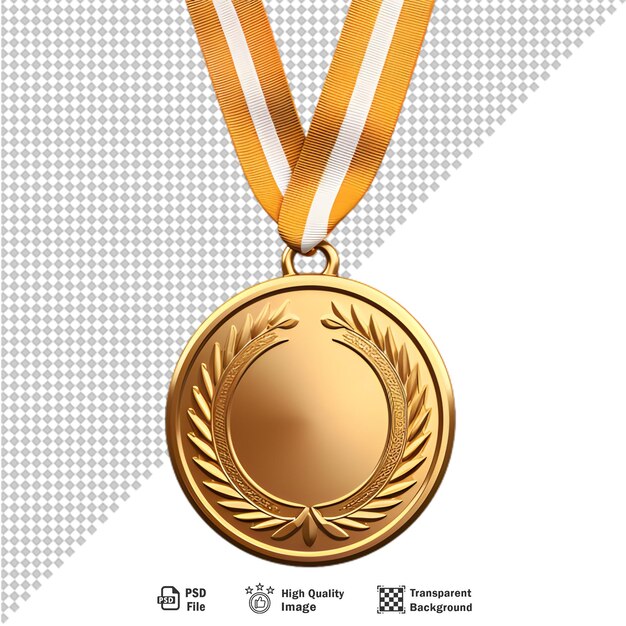 PSD medalha de 3d isolada em fundo transparente