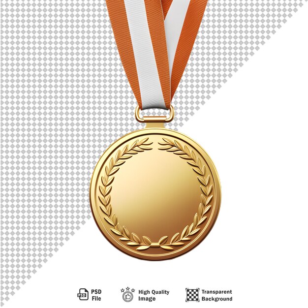 PSD medalha de 3d isolada em fundo transparente