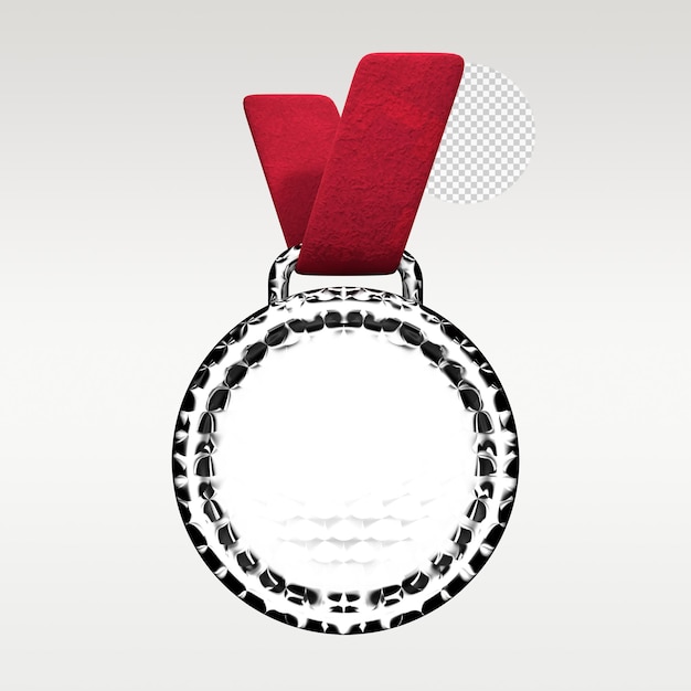 Medalha de classificação de nível de renderização 3d