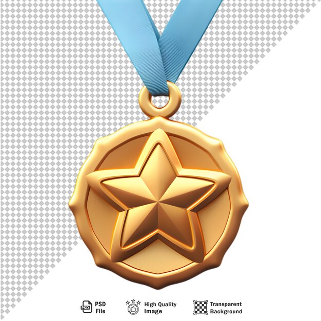 PSD medalha de ouro isolada em fundo transparente