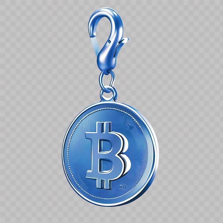 PSD una medalla azul y plateada con una moneda azul que dice b b