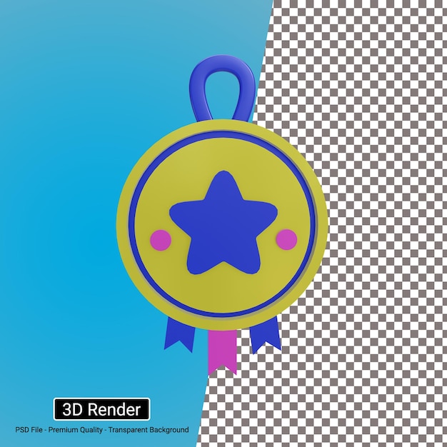 PSD medalla de icono 3d