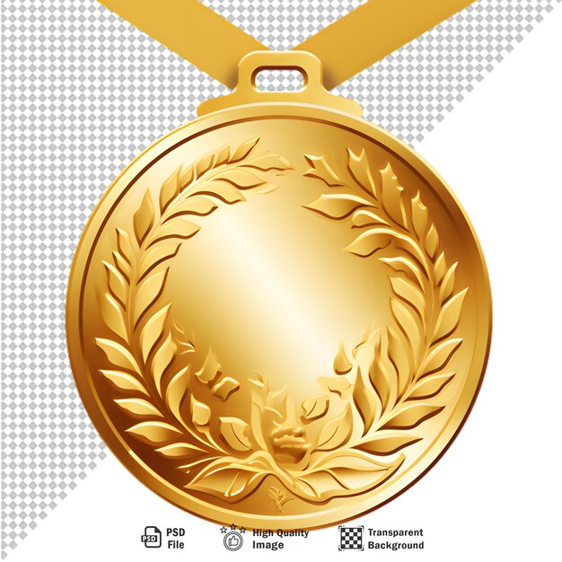 Medalla de oro en un fondo transparente