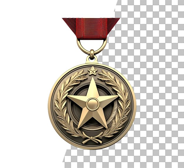 PSD medalla de soldado aislada insignia de mérito militar objeto con fondo transparente