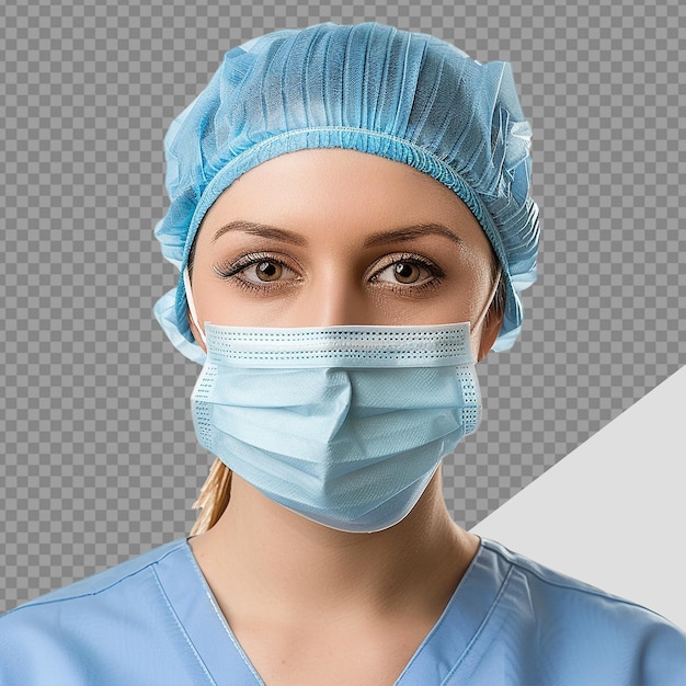 PSD le médecin porte un masque facial png isolé sur un fond transparent