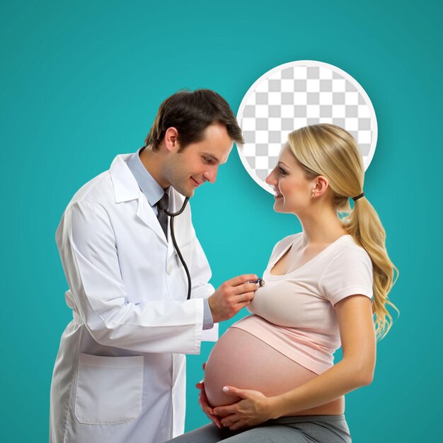 Le Médecin Touche Le Ventre D'une Femme Enceinte.