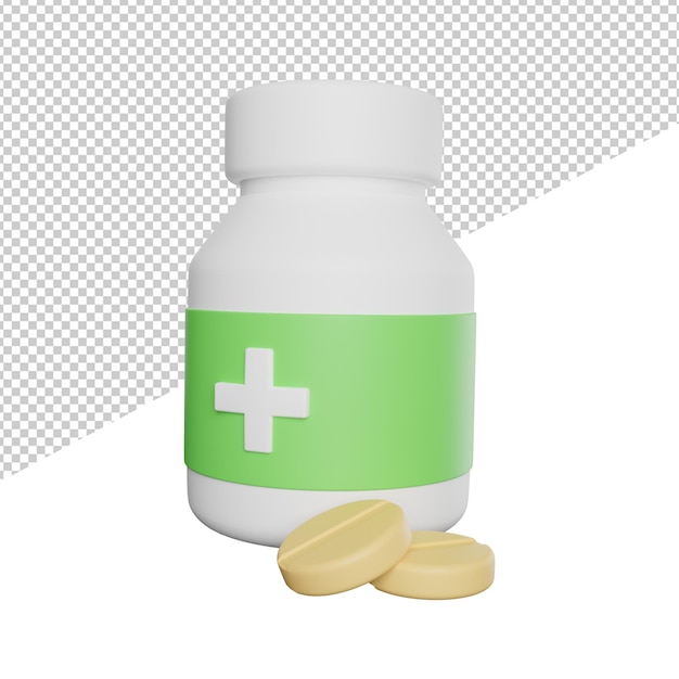 Médecine Médicaments Tablette Côté Vue Rendu 3d Icône Illustration Sur Fond Transparent