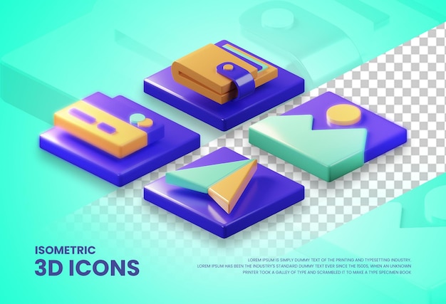 Media 3d isometrische icons bundle