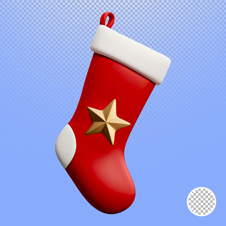PSD medias de navidad en 3d con estrella dorada