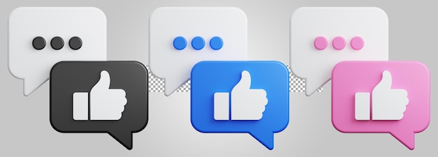 Les médias sociaux aiment parler. Isolé sur fond transparent. Rendu 3D