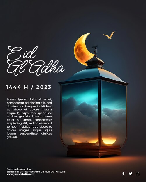PSD médias sociaux du festival islamique eid al adha mubarak