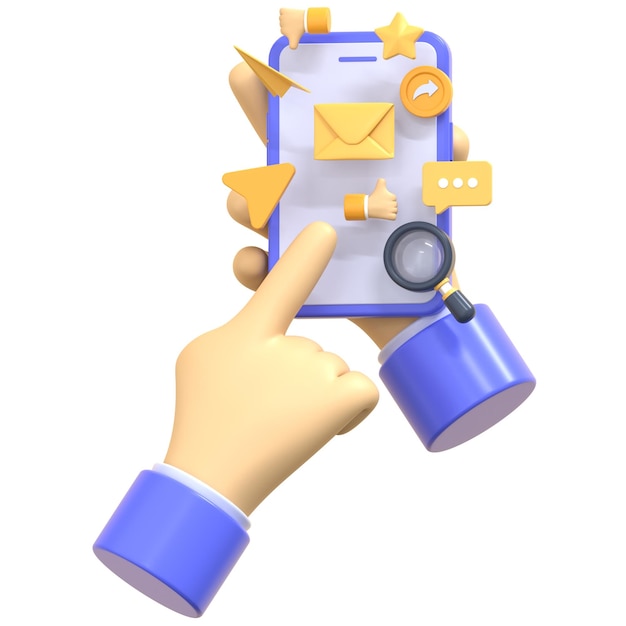 Les médias sociaux Illustration 3D Icon Pack Élément