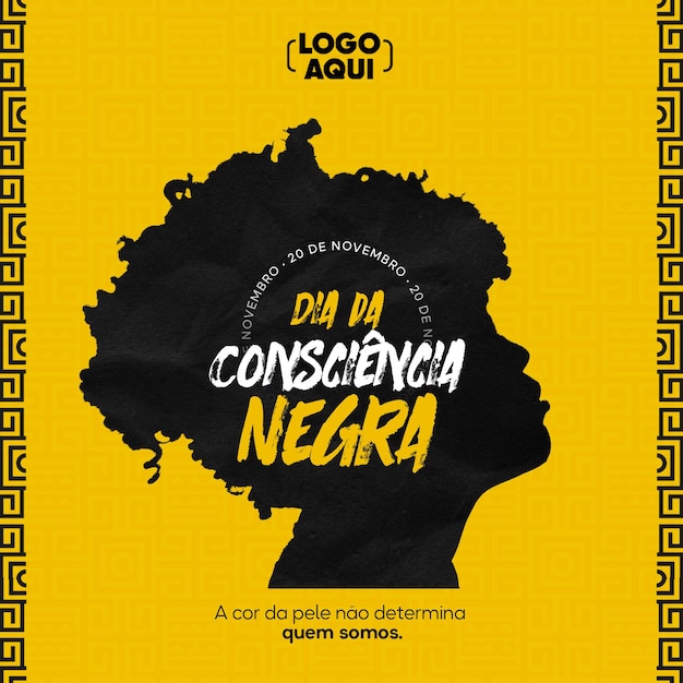 PSD médias sociaux publiez la journée nationale de la conscience noire au brésil