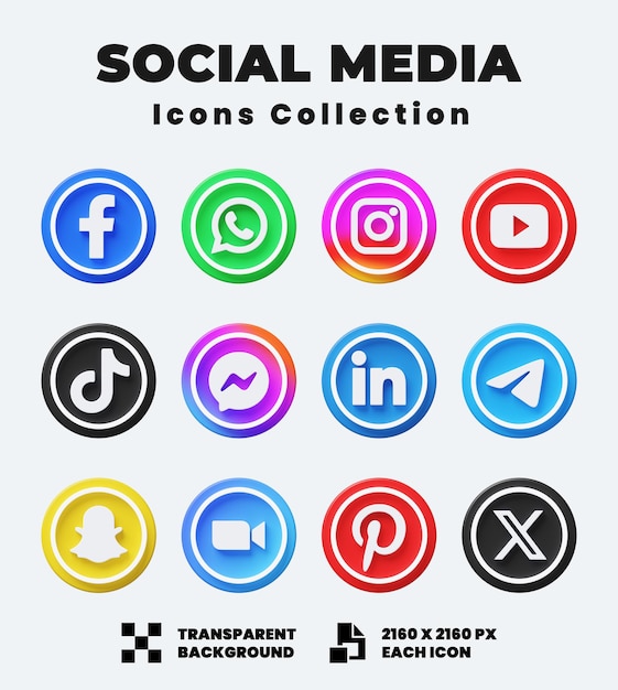 Les médias sociaux sans icônes gaphics