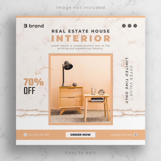 Médias Sociaux De Vente De Meubles Bannière Ou Flyer Carré Et Modèle De Publication Instagram House Interior Design