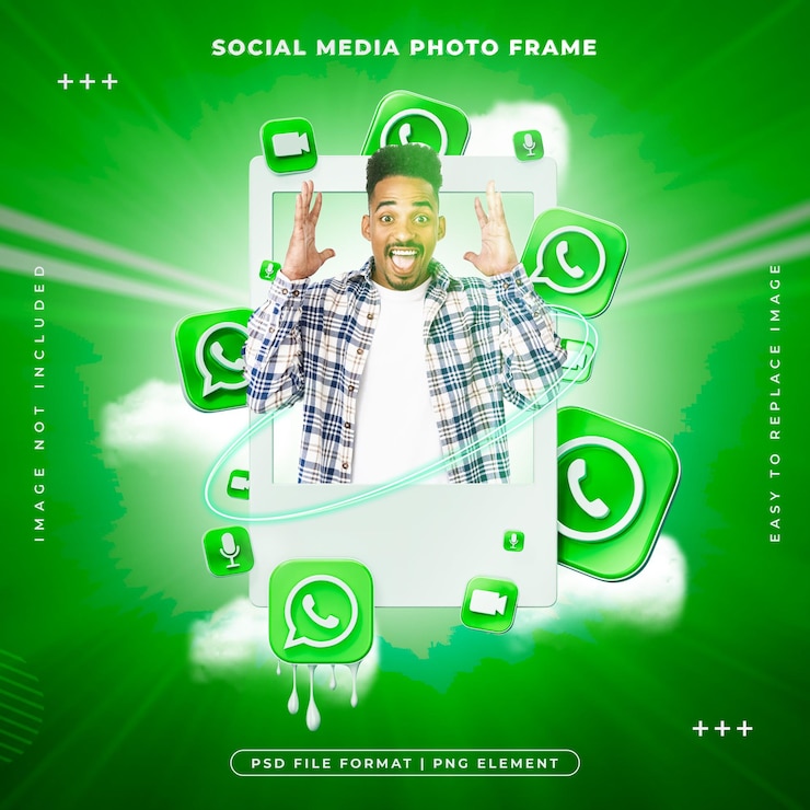 PSD les médias sociaux whatsapp post frame isolé rendering 3d
