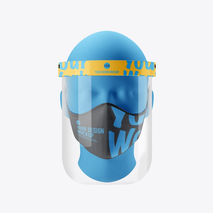 PSD medical face mask mockup isolated