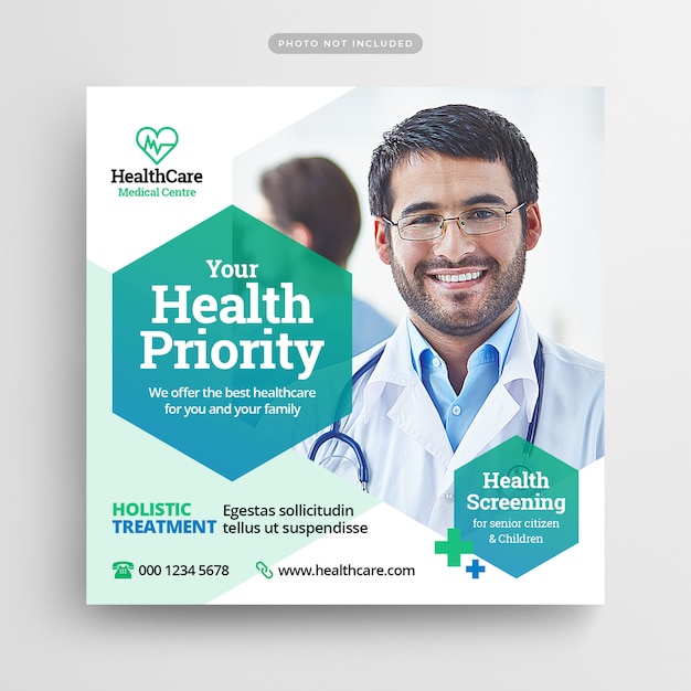 Medical healthcare flyer social media post & web banner