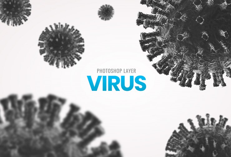 PSD medical microscopic virus cells close up background