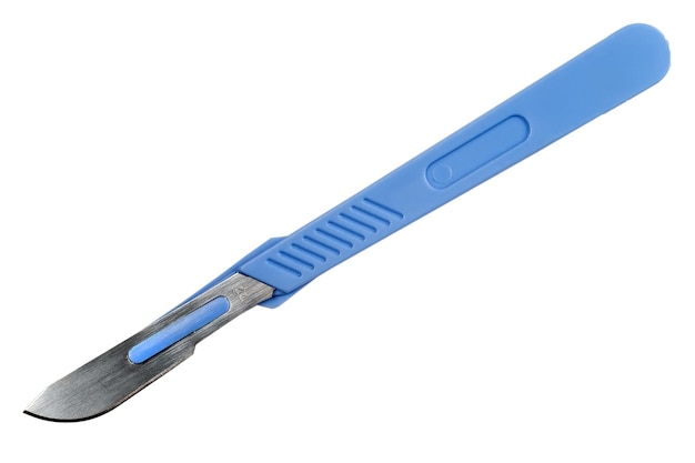 Medical scalpel on a white background