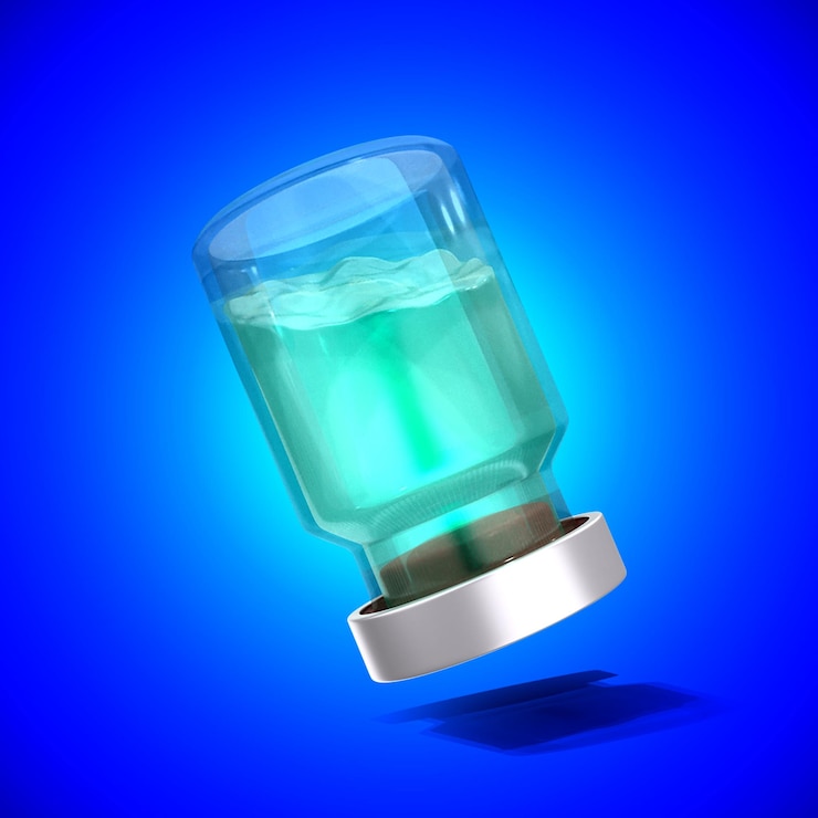PSD medical vial of liquid