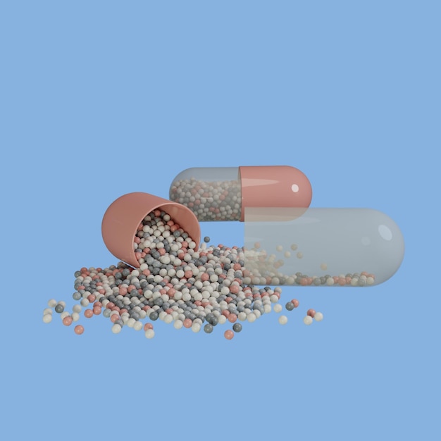 medicamento Rendering en 3D