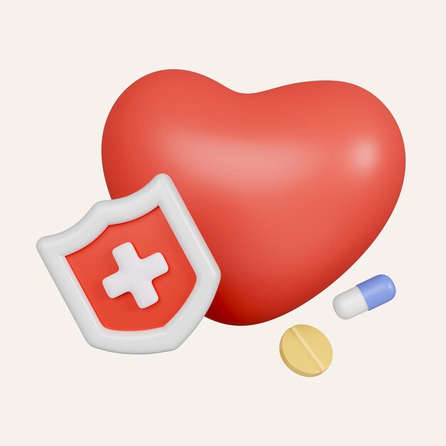 Medicina atención médica salud estetoscopio chequeo latido del corazón icono de concepto de médico aislado en fondo blanco ilustración de renderización 3D trayectoria de recorte