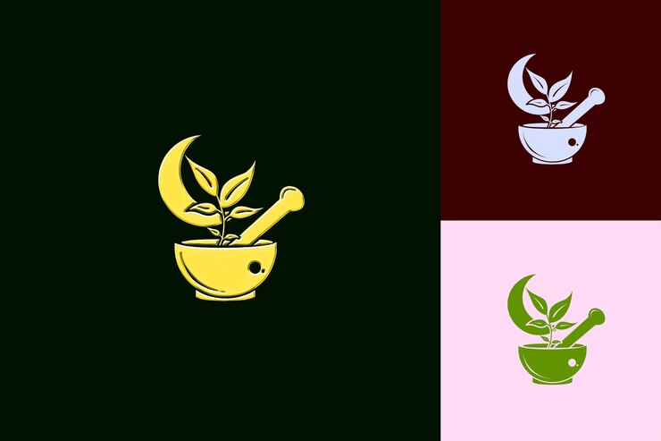 PSD medicina herbal china rústica con diseño orgánico natural un png inspirado en los diseños de iconos lunares de china