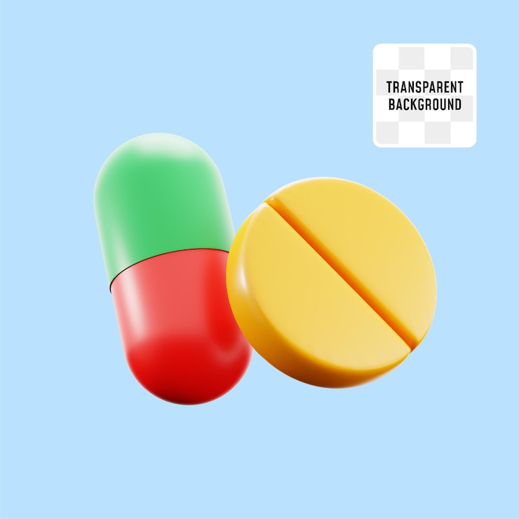 PSD medicina píldora y cápsula tratamiento médico y farmacia farmacia símbolo hospital icono 3d ilustración diseño de renderización