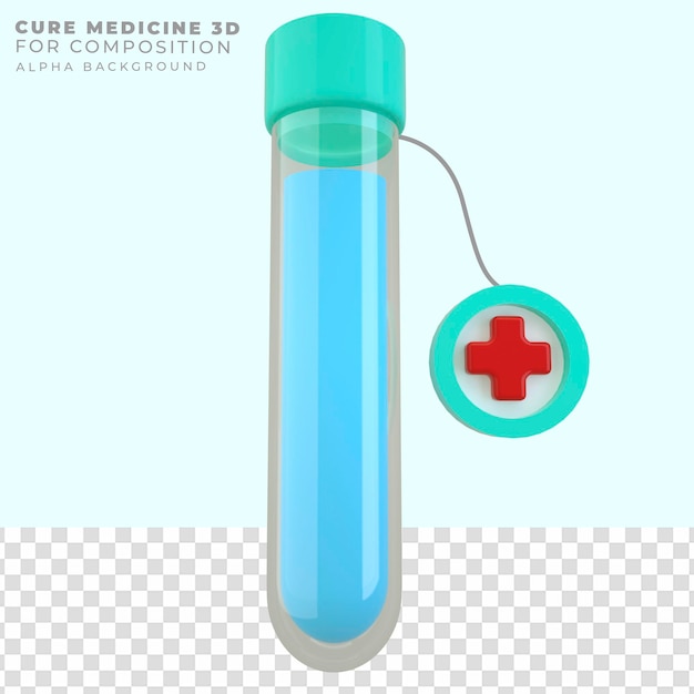 Medicina de tubo de cura de renderizado 3d