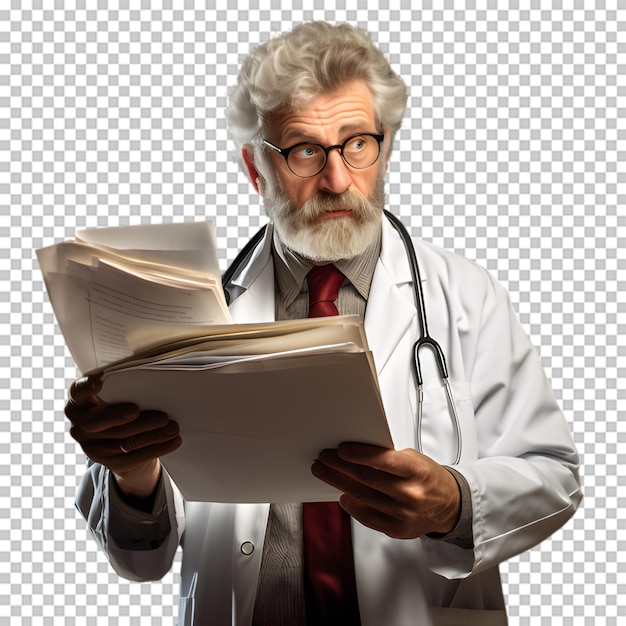 PSD médico isolado em fundo transparente