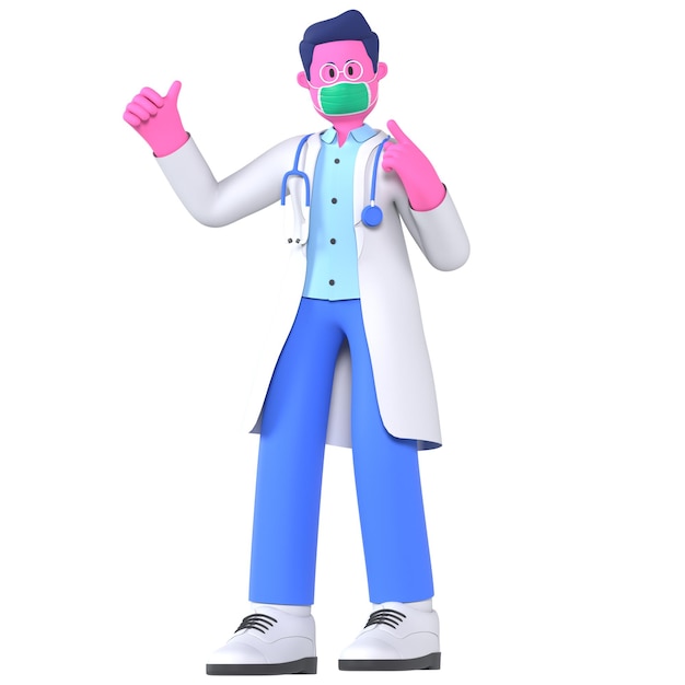 Médico masculino usando máscara Hospital de saúde